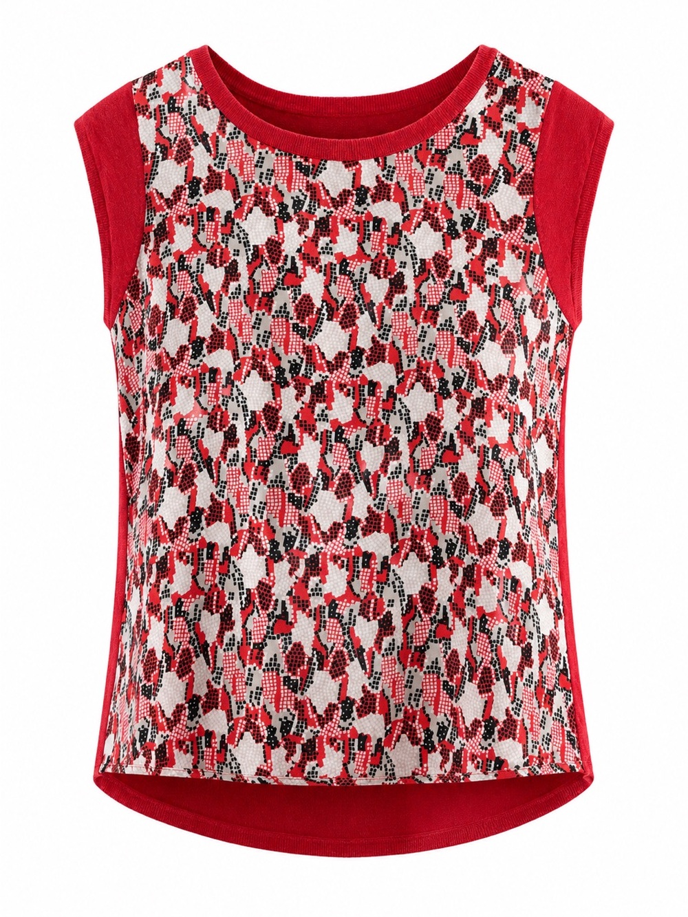 Joie Red Multicolor Silk Blend Sleeveless Top Womens Small